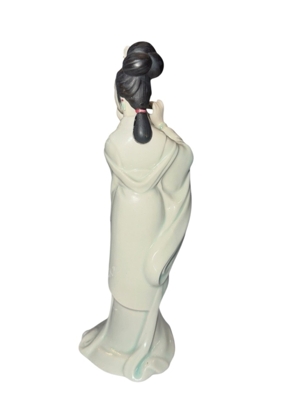 Source Unknown Cream Ceramic Geisha Figurine Playing Flute - Picture 4 of 8